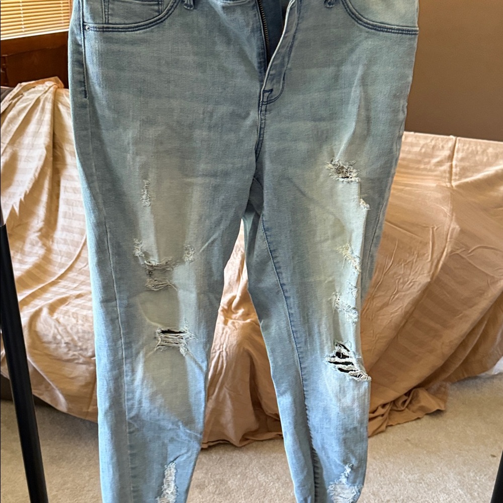 Distressed Light Blue Women's Jeans